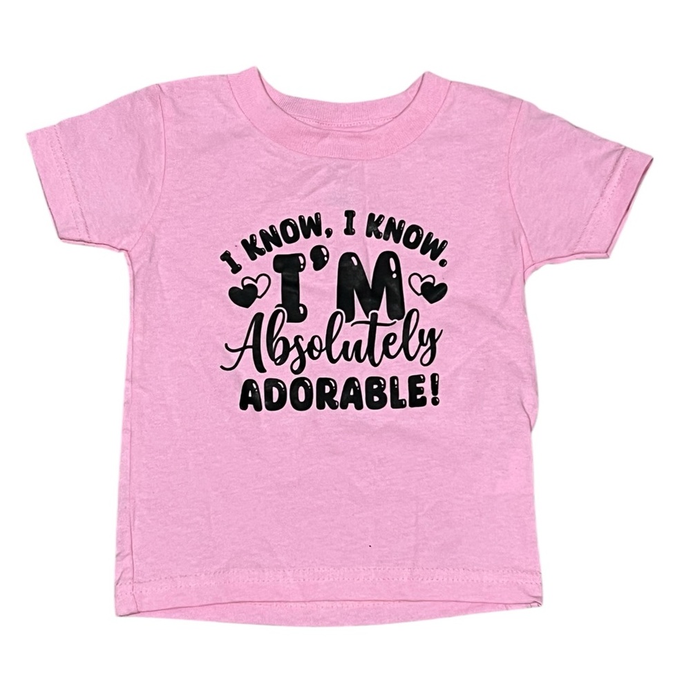Rabbit Skins Pink Kids T-Shirt - Absolutely Adorable Print
